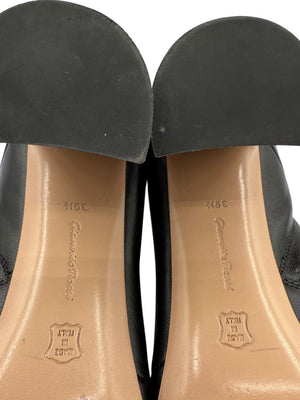 Gianvito Rossi Black Leather Block Heel Ankle Boots – Size 39.5