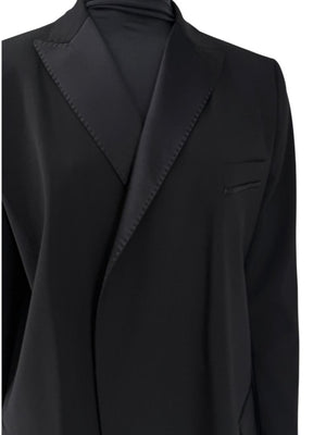 Dolce & Gabbana Black Wool-Silk Blend Tuxedo Blazer & Pants Set – Size IT 44 (US 8)