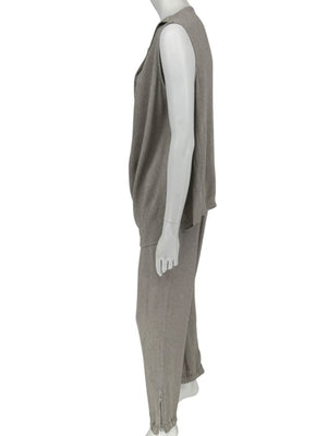 Rick Owens Taupe Draped Tank & Textured Jogger Set - Size IT 42 / US 6