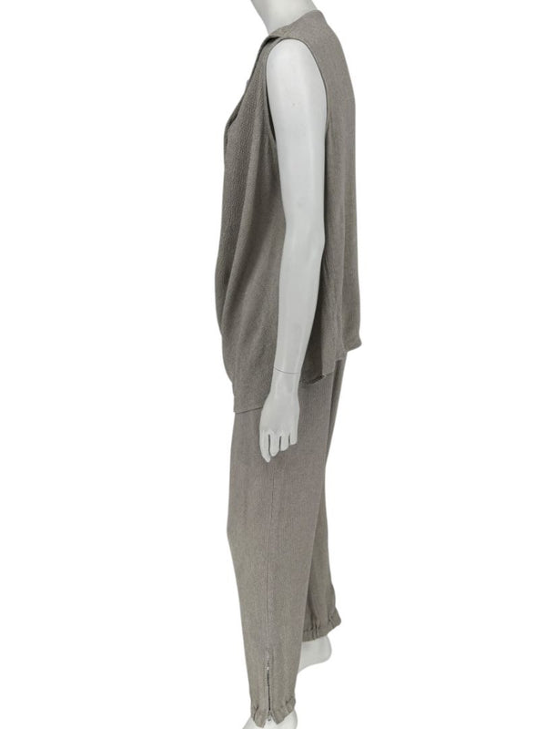 Rick Owens Taupe Draped Tank & Textured Jogger Set - Size IT 42 / US 6