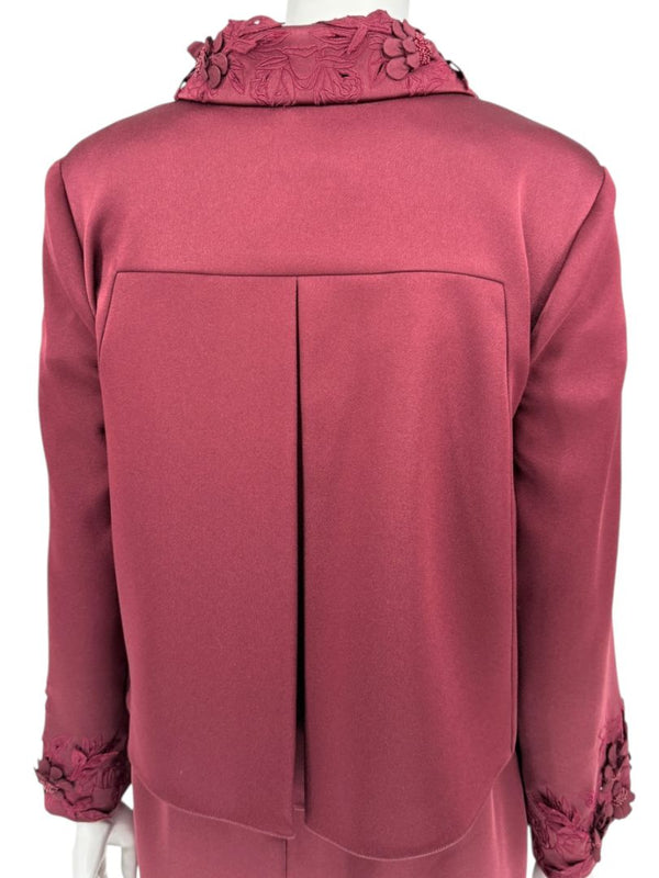 Pamella Roland Burgundy Embellished 2-Piece Set – Large