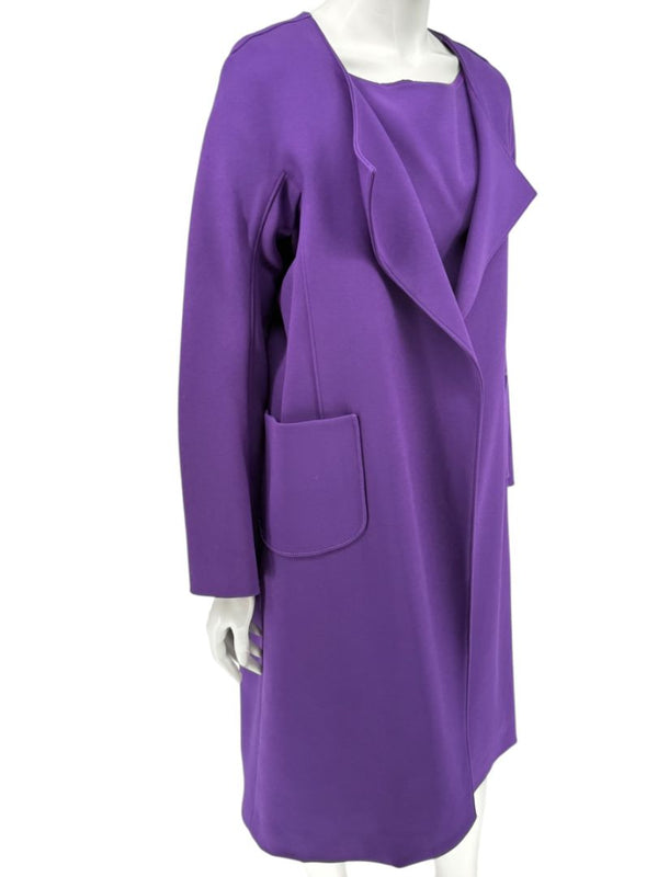 Pamella Roland Purple 2-Piece Dress & Coat Set Sheath Dress & Jacket – Large