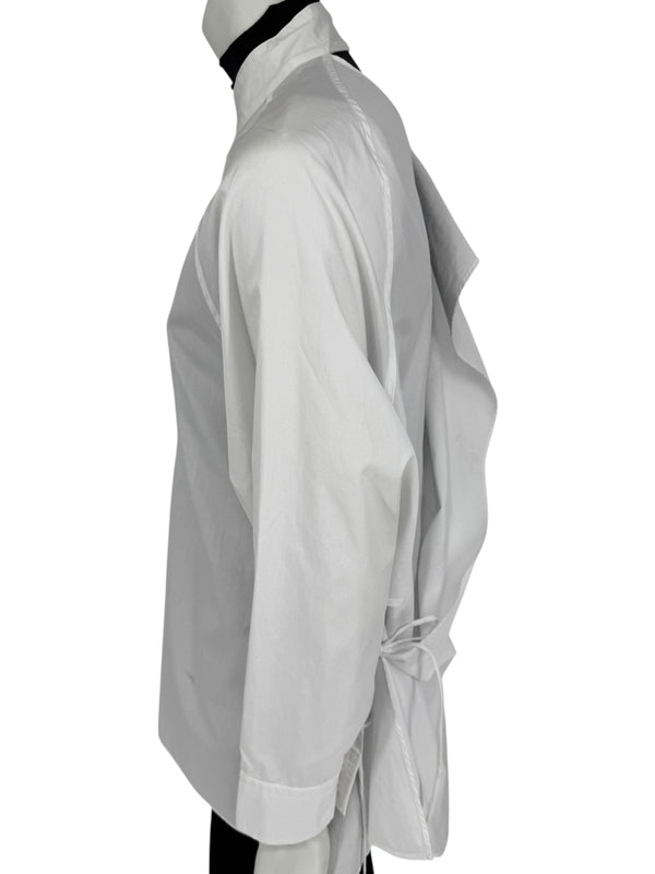 Yohji Yamamoto White Asymmetric Back-Drape Shirt Dress – Size 1