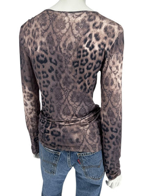 Les Copains Mixed Print Long Sleeve Top - FR 46