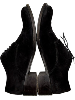 Prada Black Suede Lace-Up Derby Shoes – Size 40