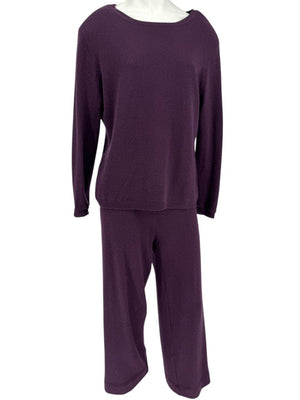 Neiman Marcus Cashmere Knit Sweater & Wide-Leg Pant Set – Size: XL