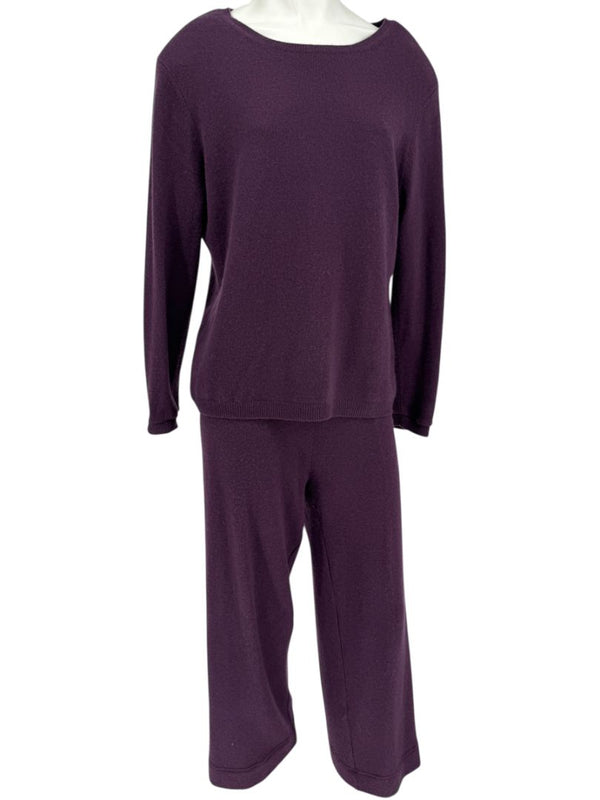 Neiman Marcus Cashmere Knit Sweater & Wide-Leg Pant Set – Size: XL