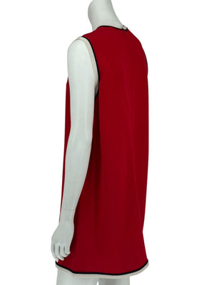 GUCCI Black Sleeveless Mini Dress with Red & Cream Trim - Size IT 46