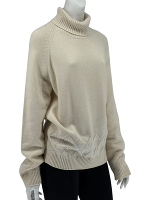 Loro Piana Cream Baby Cashmere Turtleneck Sweater – Size IT 48