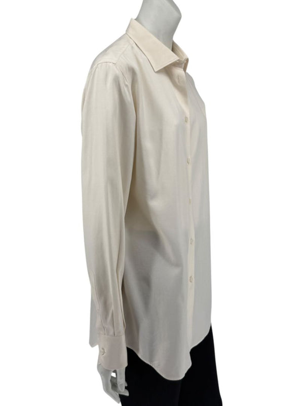 Loro Piana Ivory Silk Button-Up Shirt – Size IT 46
