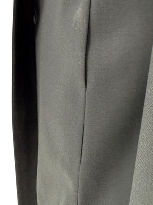 Pamella Roland Black Satin Tie Front Tuxedo Blazer Jacket - Large