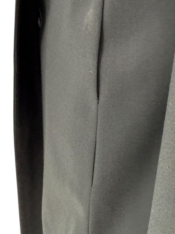 Pamella Roland Black Satin Tie Front Tuxedo Blazer Jacket - Large