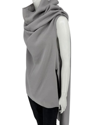 Rick Owens Pearl Grey Sleeveless Knit Funnel Tunic – Size L (IT 48 / US 8)