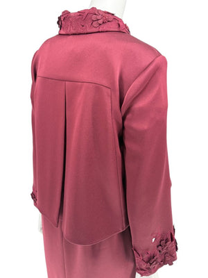 Pamella Roland Burgundy Embellished 2-Piece Set – Large