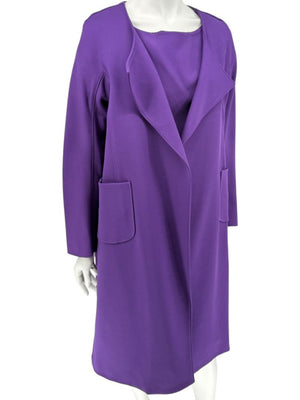 Pamella Roland Purple 2-Piece Dress & Coat Set Sheath Dress & Jacket – Large