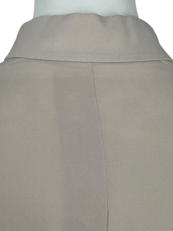 Loro Piana Taupe Silk Short-Sleeve Blouse – Large