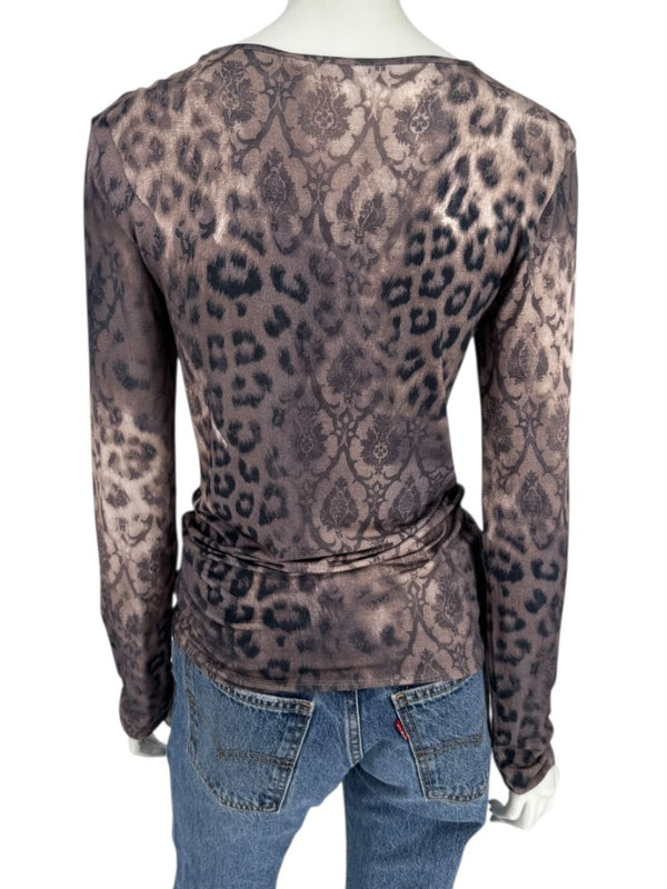 Les Copains Mixed Print Long Sleeve Top - FR 46