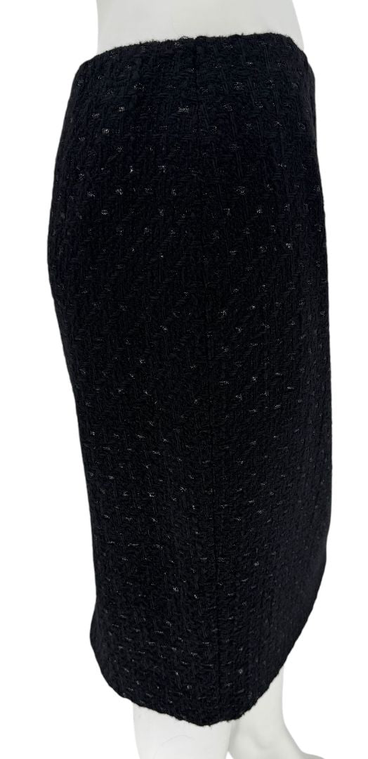 Les Copains Black Textured Wool Blend Skirt Suit – Size 10 (NWT)
