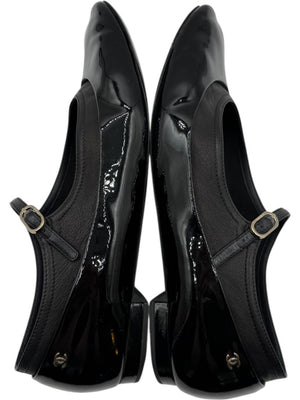 Chanel Patent Leather & Lambskin Mary Jane Ballet Flats – Size 41.5
