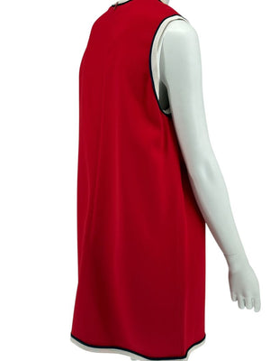 GUCCI Black Sleeveless Mini Dress with Red & Cream Trim - Size IT 46