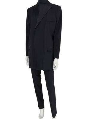 Dolce & Gabbana Black Wool-Silk Blend Tuxedo Blazer & Pants Set – Size IT 44 (US 8)