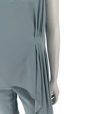 Pamella Roland Blue Draped Tunic & Pants Set Women’s Evening Formal 2 Piece – Size L