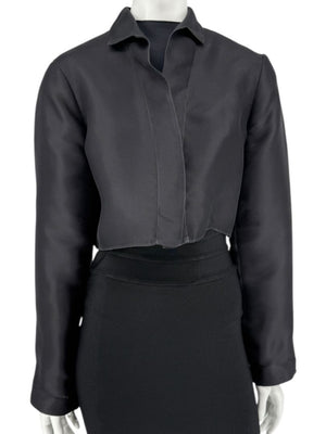 Peter Cohen Charcoal Viscose Cropped Jacket – Size M