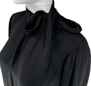 Valentino Embroidered Silk Crepe Blouse in Black – Size IT 42 (US 6)