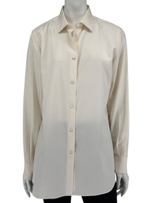 Loro Piana Ivory Silk Button-Up Shirt – Size IT 46