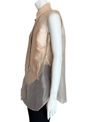 Akris Sheer Silk Organza Sleeveless Blouse – Size US 10 (FR 42 / DE 40)