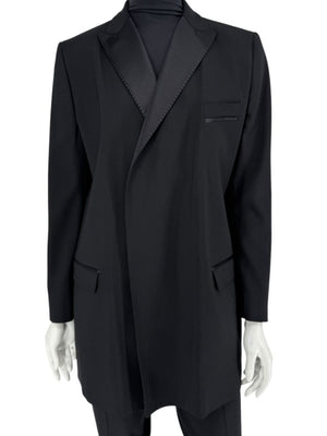 Dolce & Gabbana Black Wool-Silk Blend Tuxedo Blazer & Pants Set – Size IT 44 (US 8)