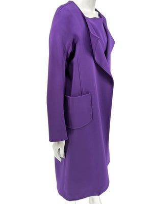 Pamella Roland Purple 2-Piece Dress & Coat Set Sheath Dress & Jacket – Large