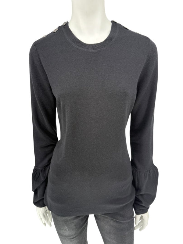 Burberry London Black Silk & Cashmere Knit Top – Size L