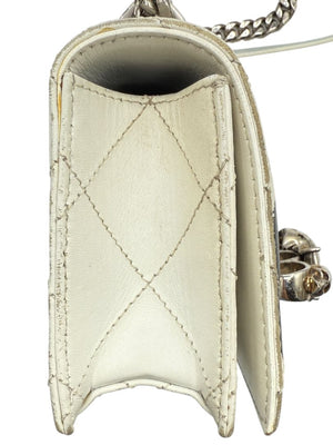 Alexander McQueen Women’s White Quilted Leather Graffiti Knuckle Mini Shoulder Bag