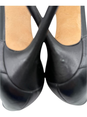 Jimmy Choo Black Leather High Heel Sandals - Size 39