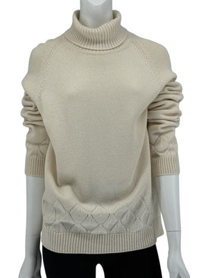 Loro Piana Cream Baby Cashmere Turtleneck Sweater – Size IT 48