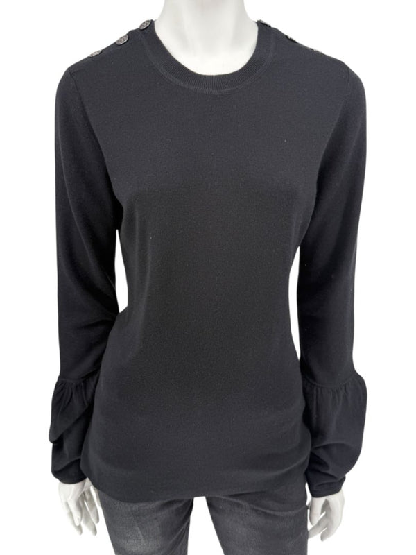 Burberry London Black Silk & Cashmere Knit Top – Size L
