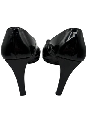 Vera Wang Black Patent Leather Buckle Heels – Size 10