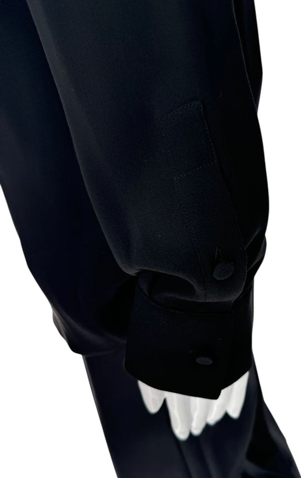 Valentino Embroidered Silk Crepe Blouse in Black – Size IT 42 (US 6)