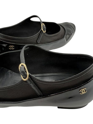 Chanel Patent Leather & Lambskin Mary Jane Ballet Flats – Size 41.5