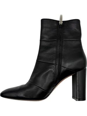 Gianvito Rossi Black Leather Block Heel Ankle Boots – Size 39.5