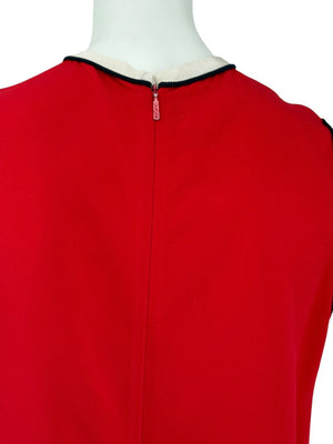 GUCCI Black Sleeveless Mini Dress with Red & Cream Trim - Size IT 46
