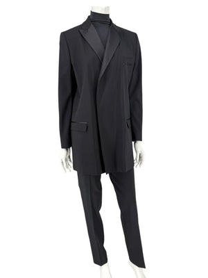 Dolce & Gabbana Black Wool-Silk Blend Tuxedo Blazer & Pants Set – Size IT 44 (US 8)