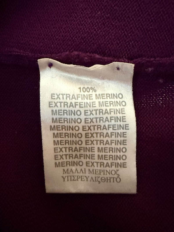 Burberry London Plum Merino Wool Sweater – Size S Mens