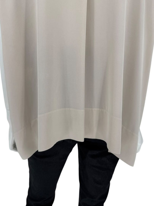Loro Piana Taupe Silk Short-Sleeve Blouse – Large