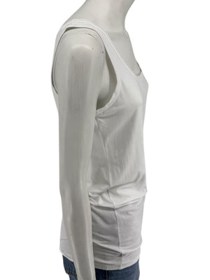 D. Exterior White Viscose Blend Tank Top – Size L