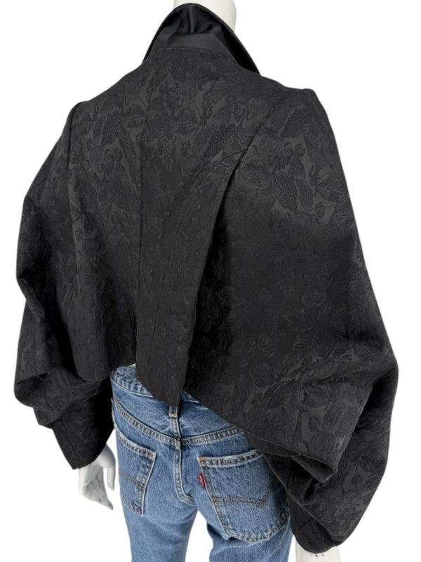 Comme des Garçons Black Jacquard Cropped Jacket – Size M