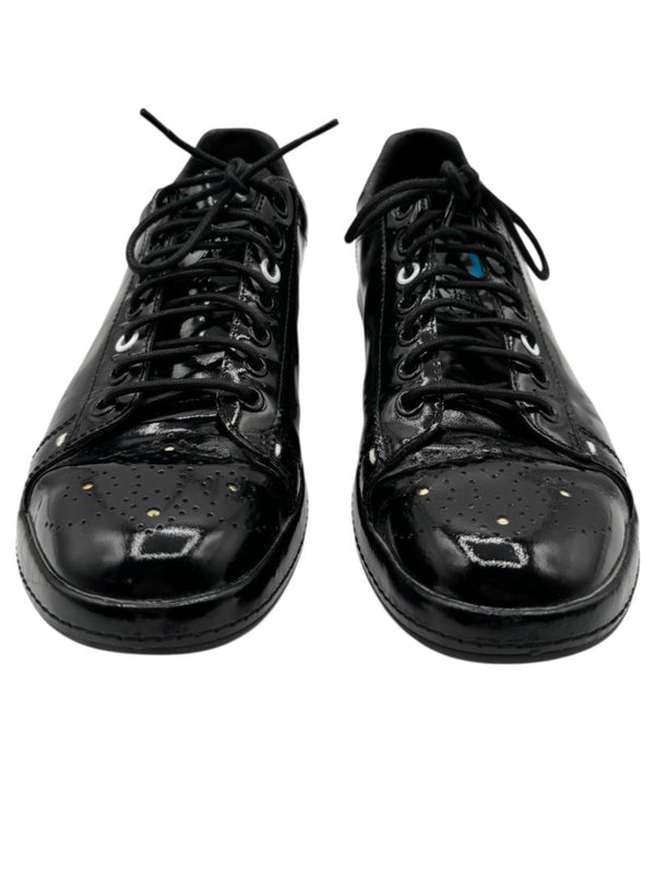 Paul Smith Black Patent Leather Lace-Up Sneakers – Size 7 Men's