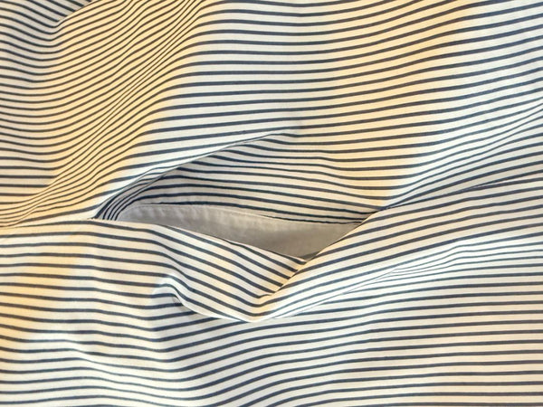 Lafayette 148 New York Navy & White Striped Sleeveless Shift Dress with Pockets – Size XL