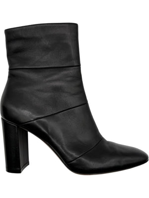 Gianvito Rossi Black Leather Block Heel Ankle Boots – Size 39.5